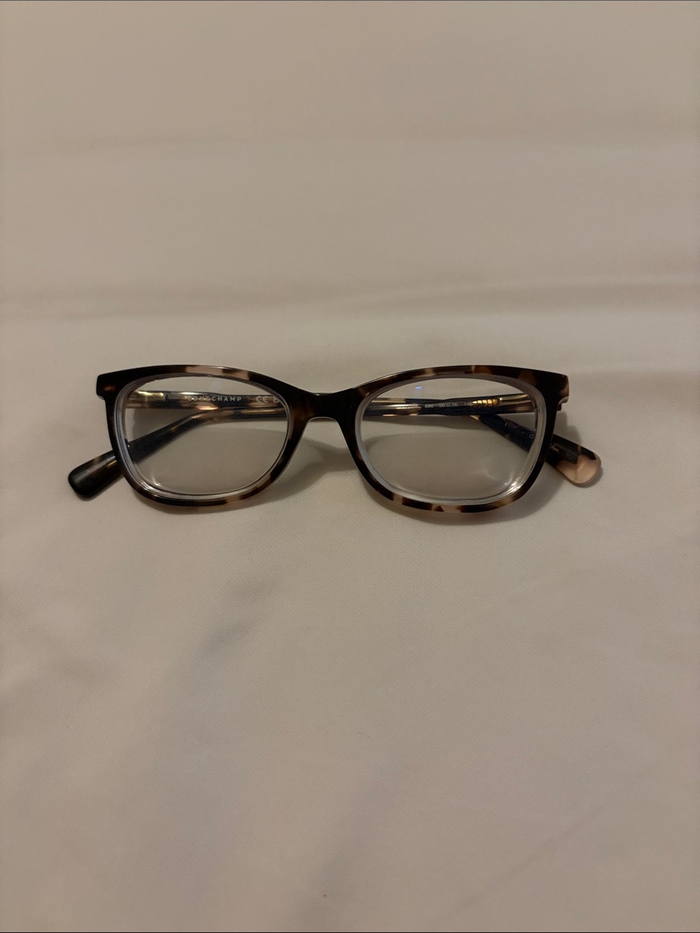 Longchamp Classic Tortoiseshell Rectangular Glasses
